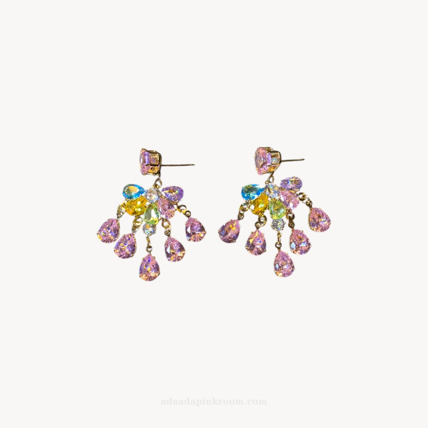 Multicolored Crystal Drop Earrings