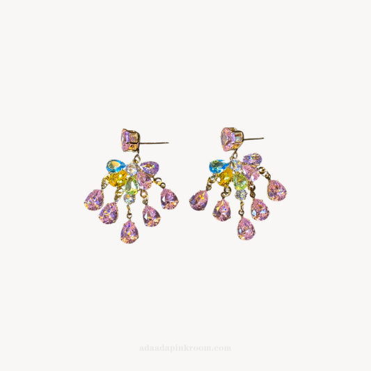 Multicolored Crystal Drop Earrings