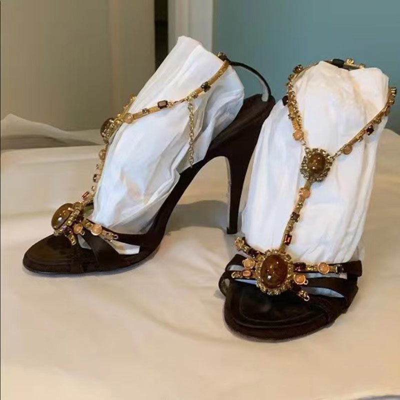 Jewelry Evening Rhinestone Open Toe High Heel Sandals