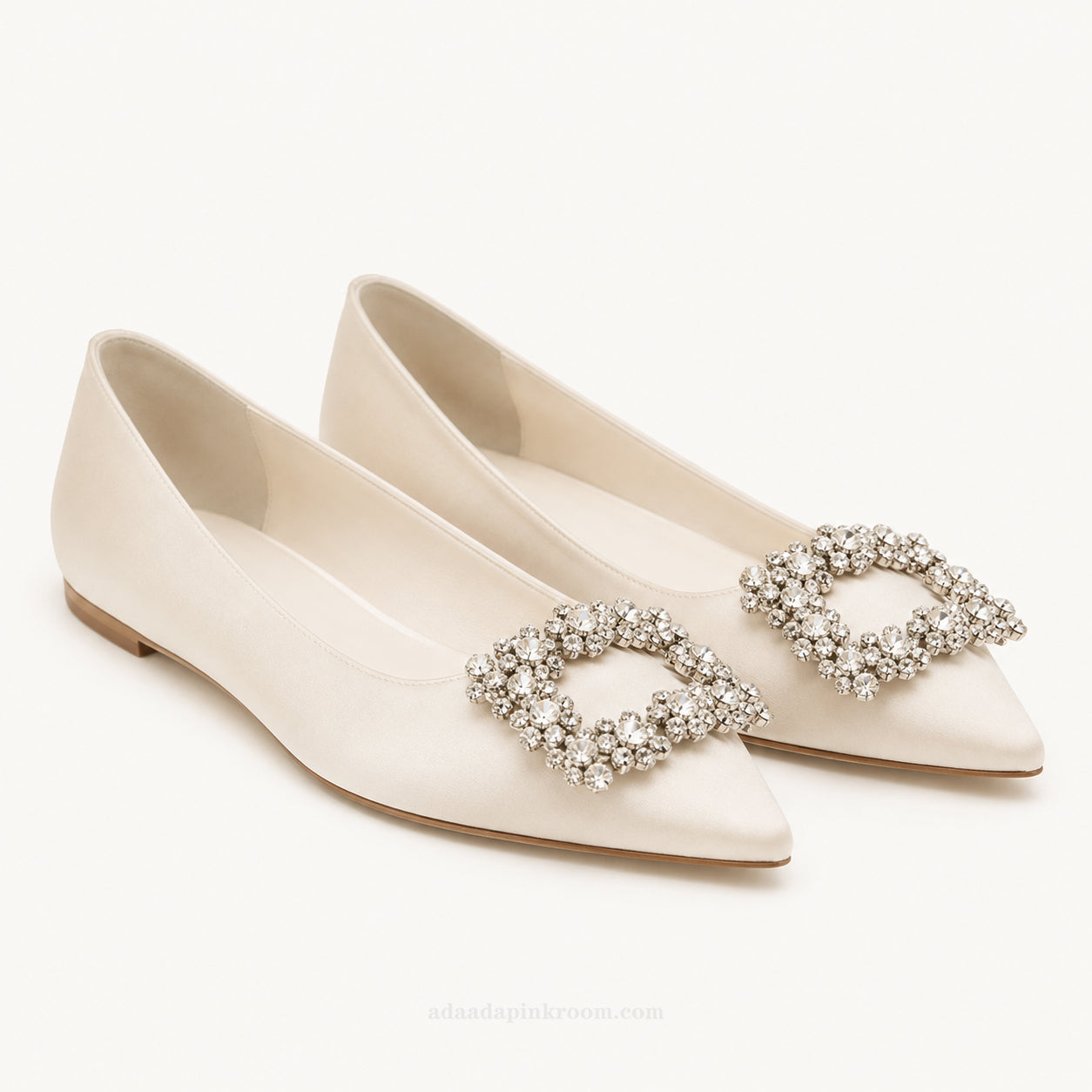Embellished Pointed-Toe Flats