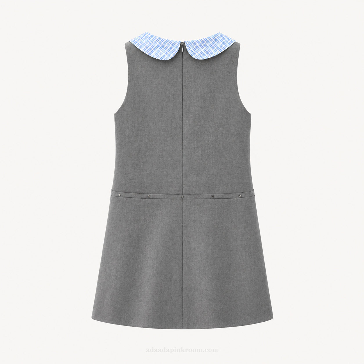 Checked Collar Mini Dress