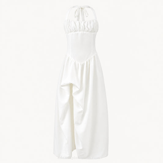 HALTER HIGH-SLIT DRESS