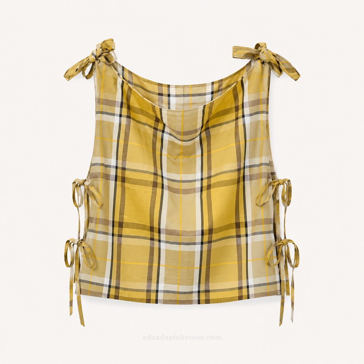 MARGOT Checked Tie Top