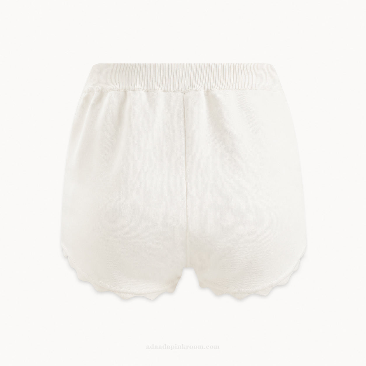 Ivory Scallop Knit Shorts