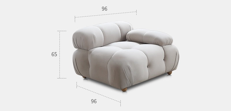 Cloud sofa ins style fabric cream frosted velvet simple retro modular sofa