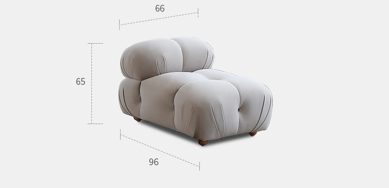 Cloud sofa ins style fabric cream frosted velvet simple retro modular sofa