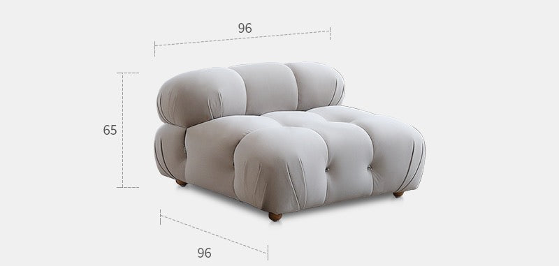 Cloud sofa ins style fabric cream frosted velvet simple retro modular sofa