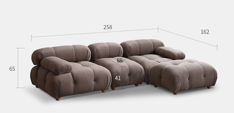 Retro style Yunduo sofa Nordic small apartment simple ins Internet celebrity bread module combination sofa