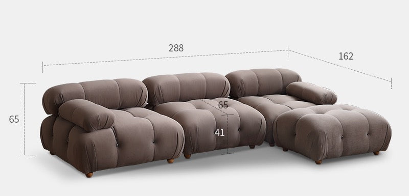 Retro style Yunduo sofa Nordic small apartment simple ins Internet celebrity bread module combination sofa