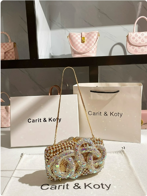 High-grade diamond-studded evening chain bag for women 2024 new diamond niche heavy-duty clutch bag