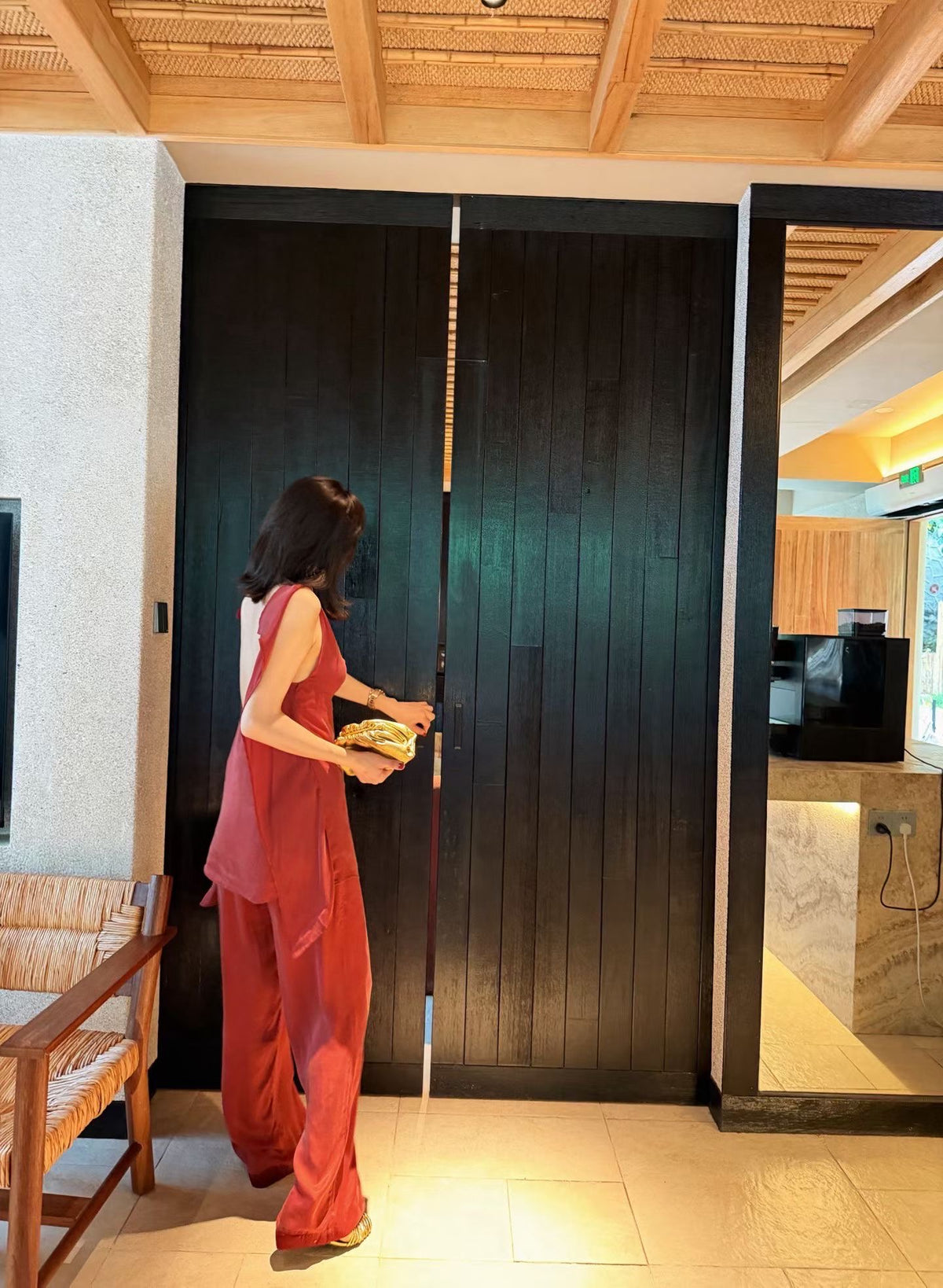 SATIN WIDE-LEG PANTS