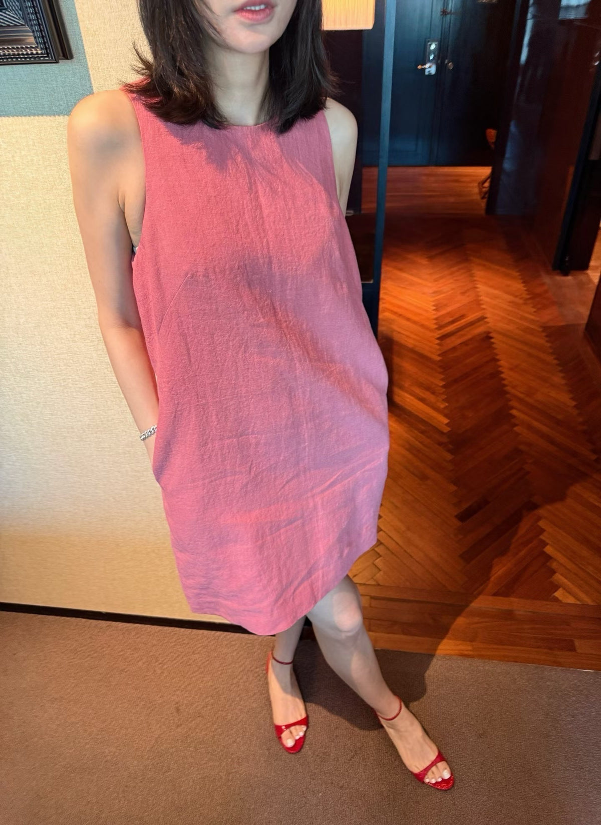 ROSA Linen-Blend Mini Dress
