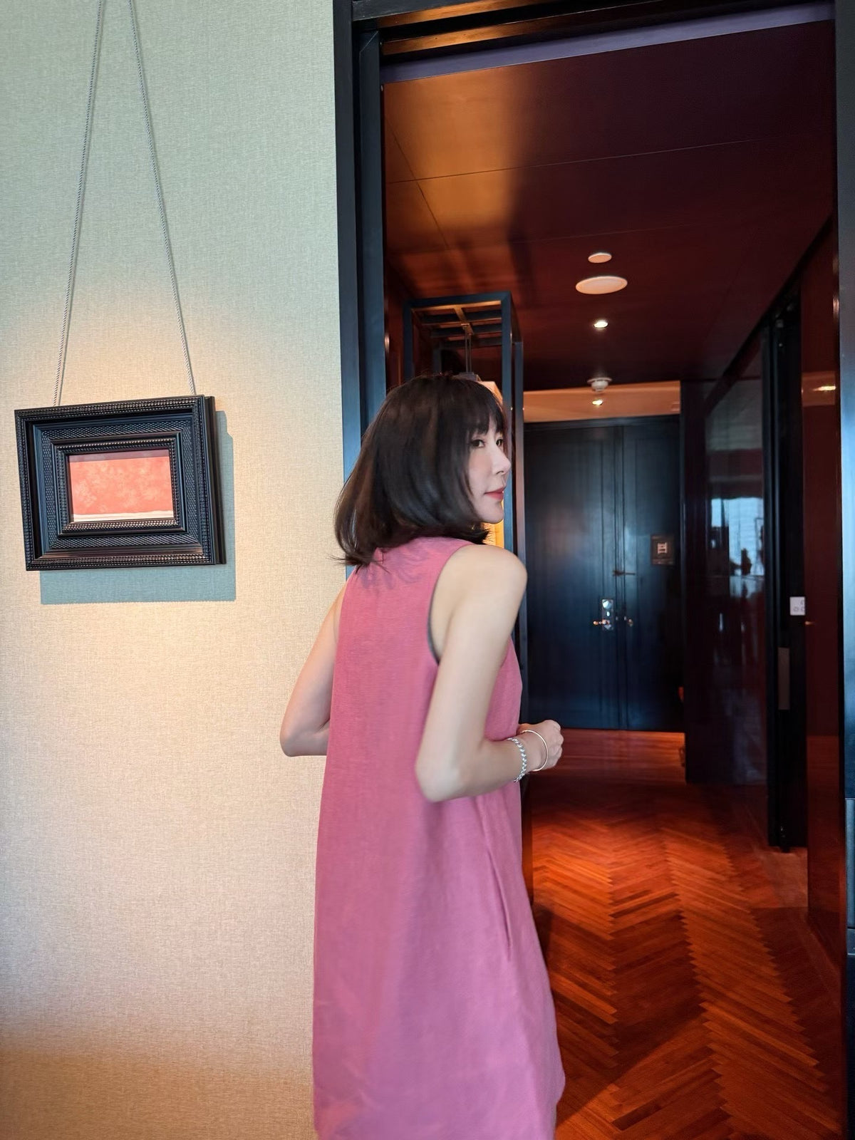 ROSA Linen-Blend Mini Dress