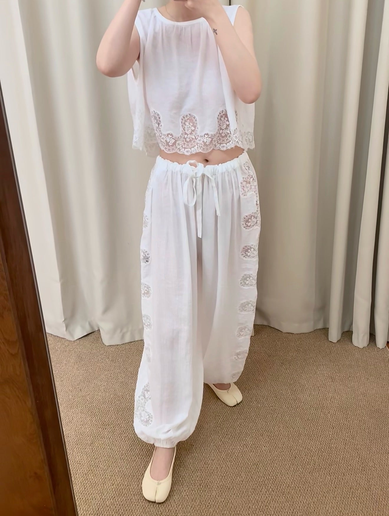 Lace Trim Two-Piece Set