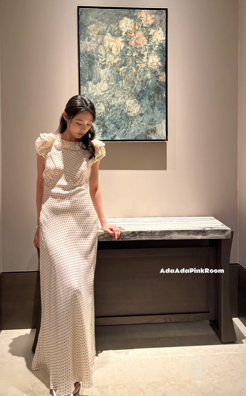 Siena Polka Dot Ruffle Maxi Dress