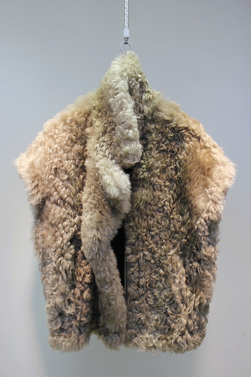 Lmported basa sheep fur all-in-one reversible fur vest jacket
