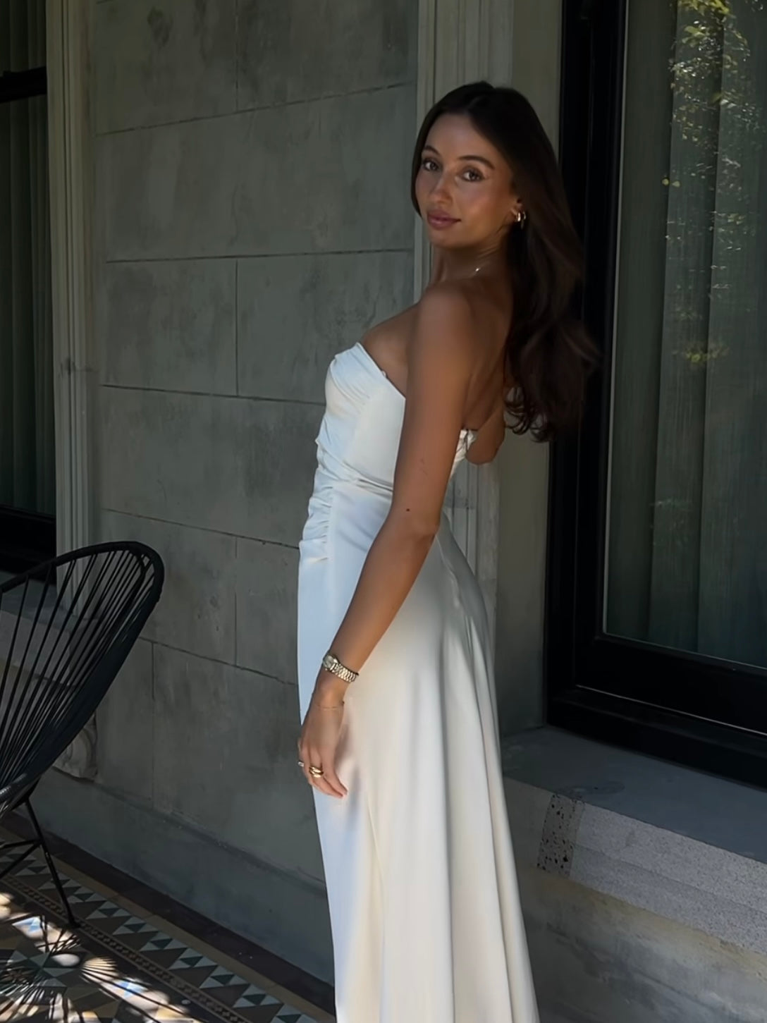 Strapless Butterfly Hollow Dress