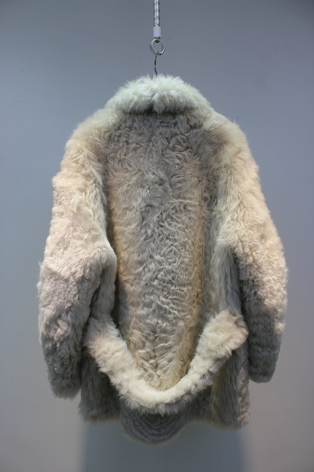 Tuscan sheepskin mid-length fur coat with one lapel
