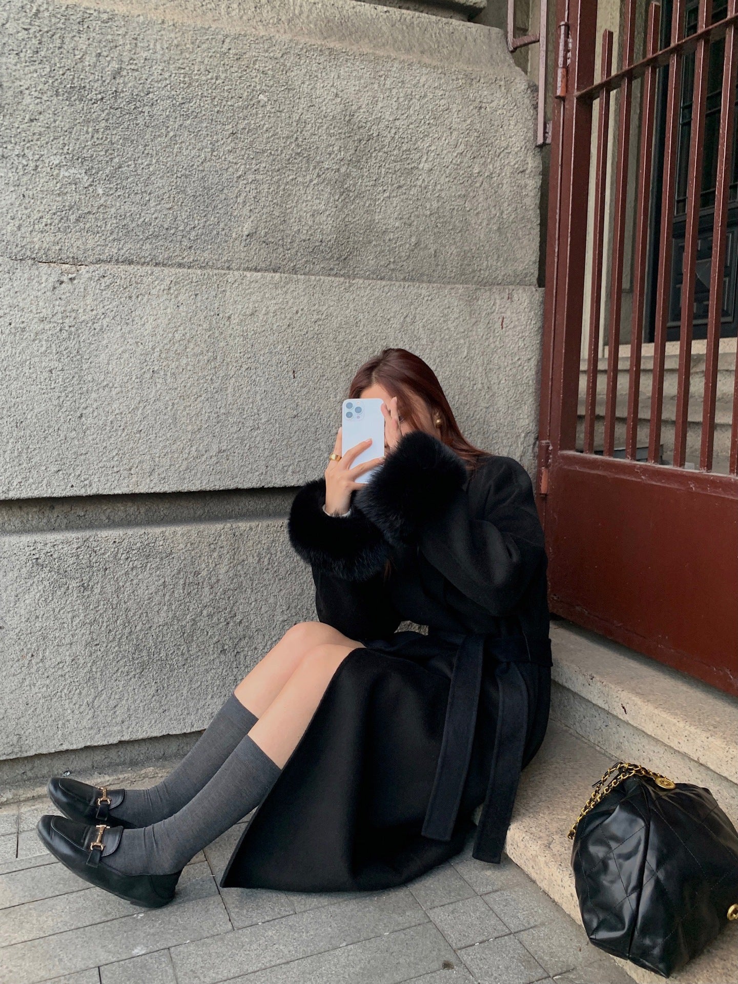 Sheep wool double-faced coat