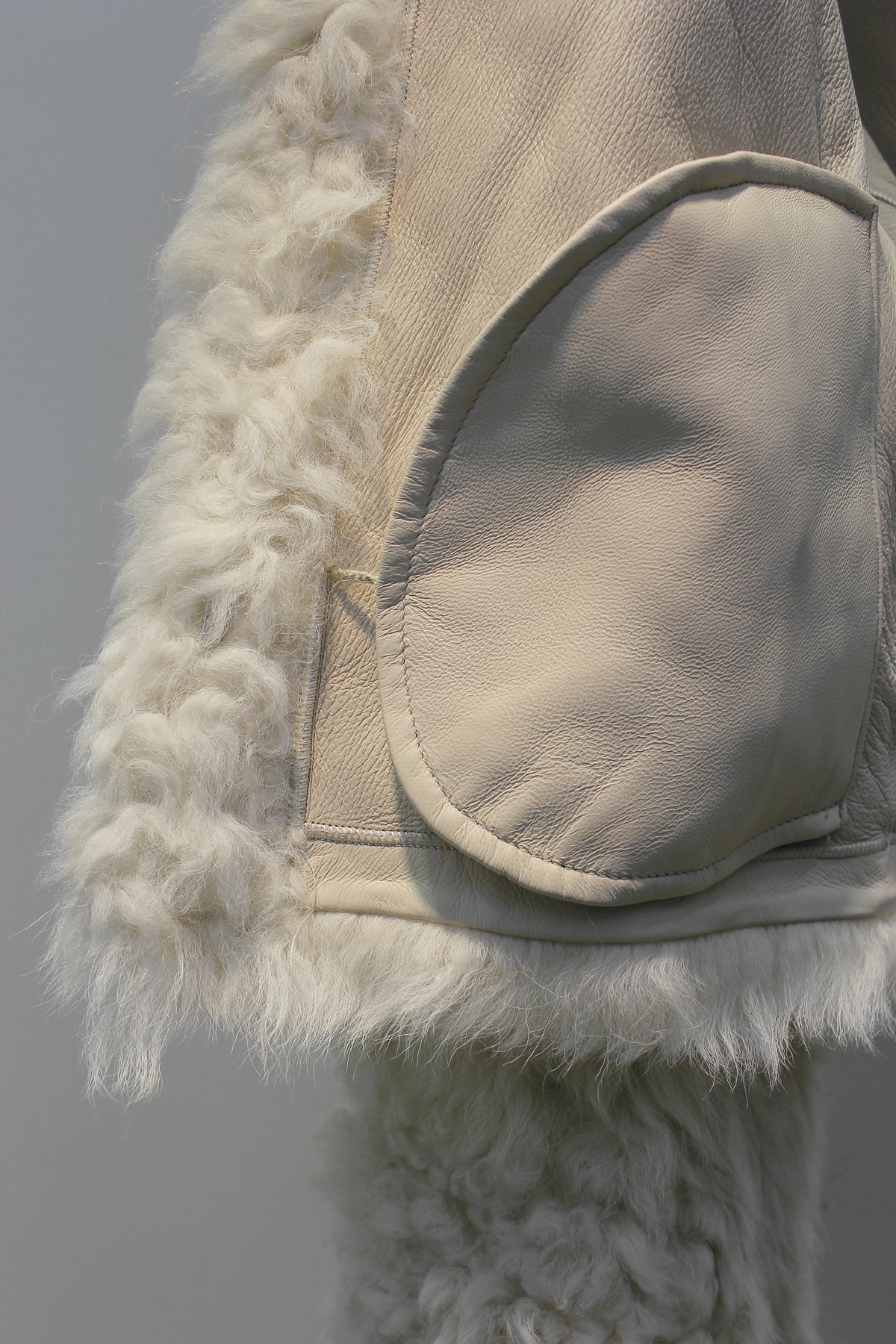 Spanish Tuscan sheepskin all-in-one simple short fur coat