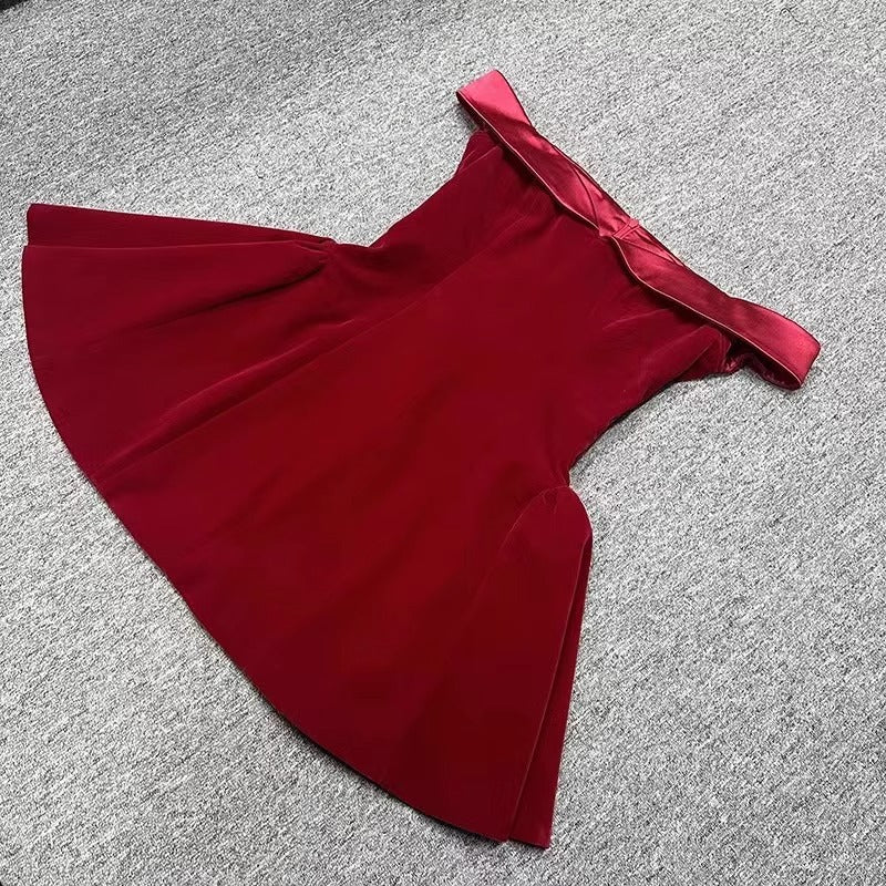 French velvet celebrity birthday party dress