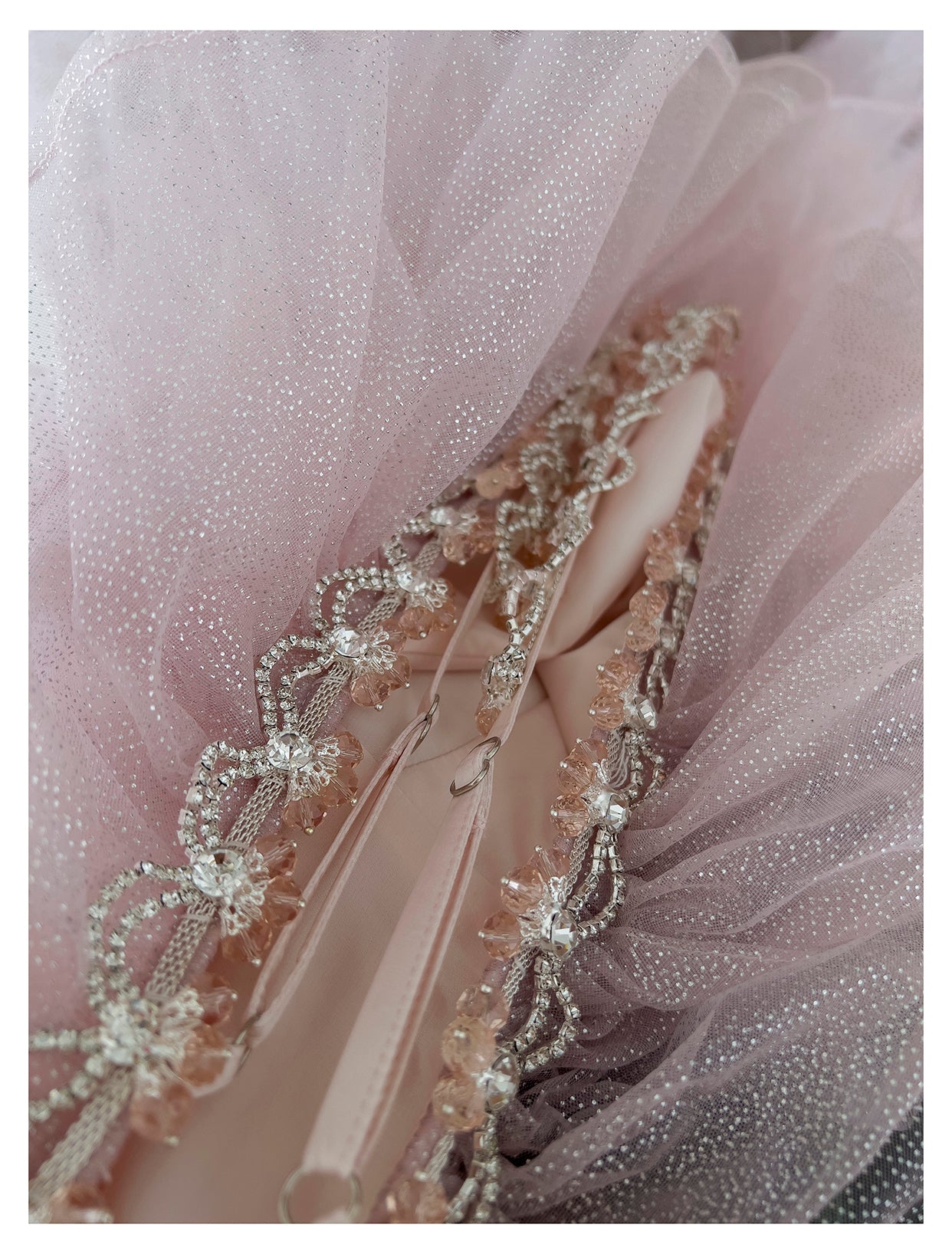 Pink Mesh Gold Stamping Suspender Cake Skirt Birthday Party Dress