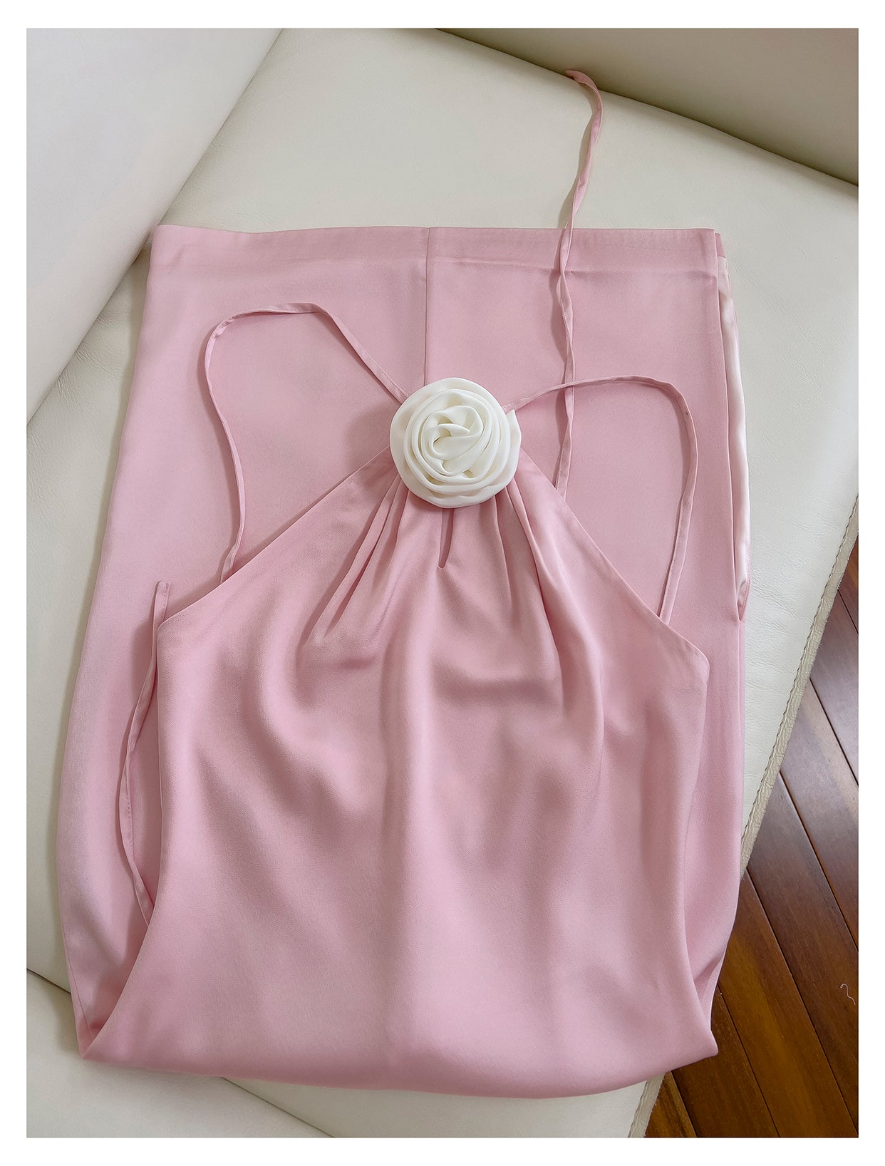 Backless Pink Party Dress Hip Satin Dress