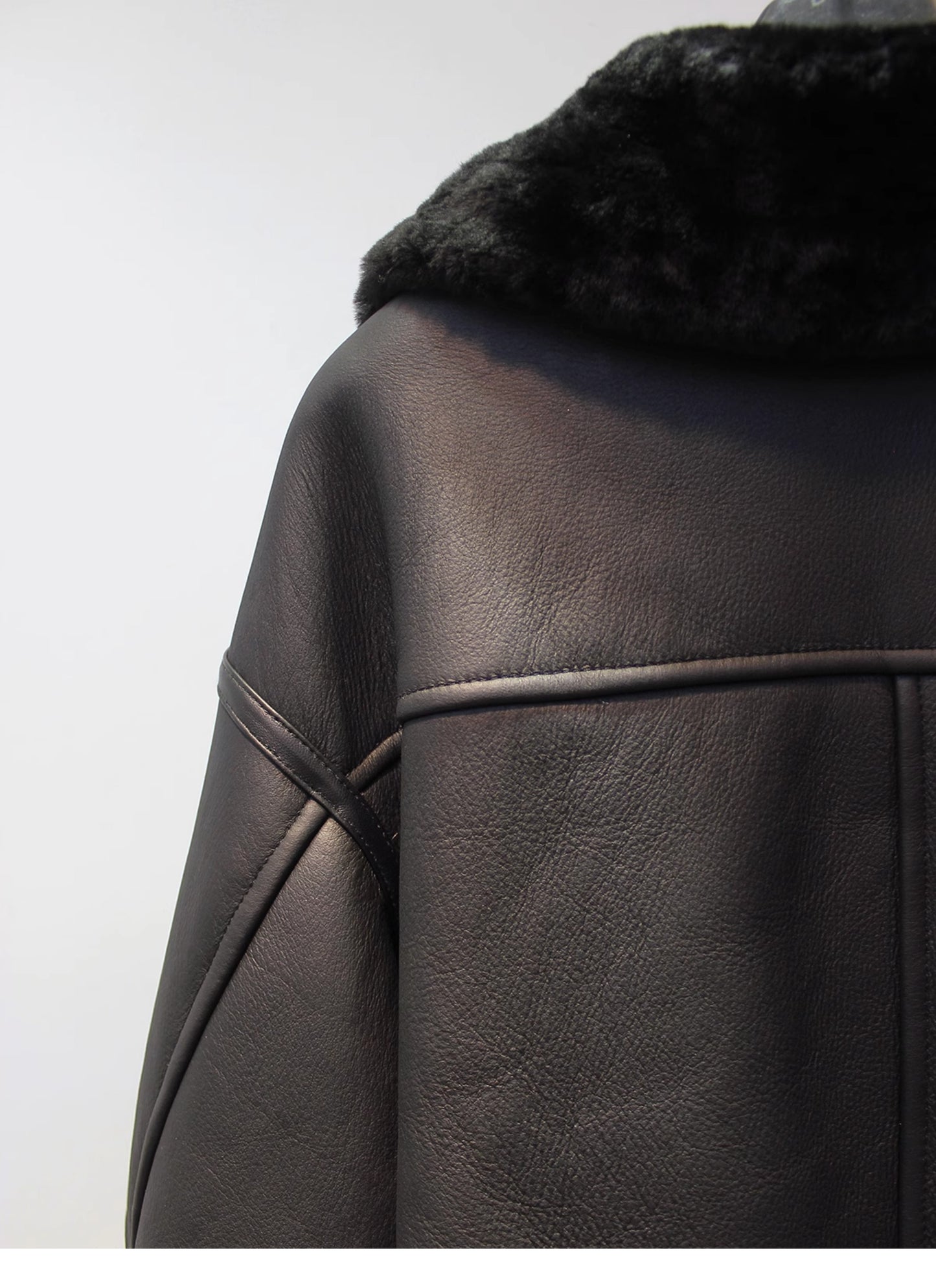 Shearling Fur Biker Jacket
