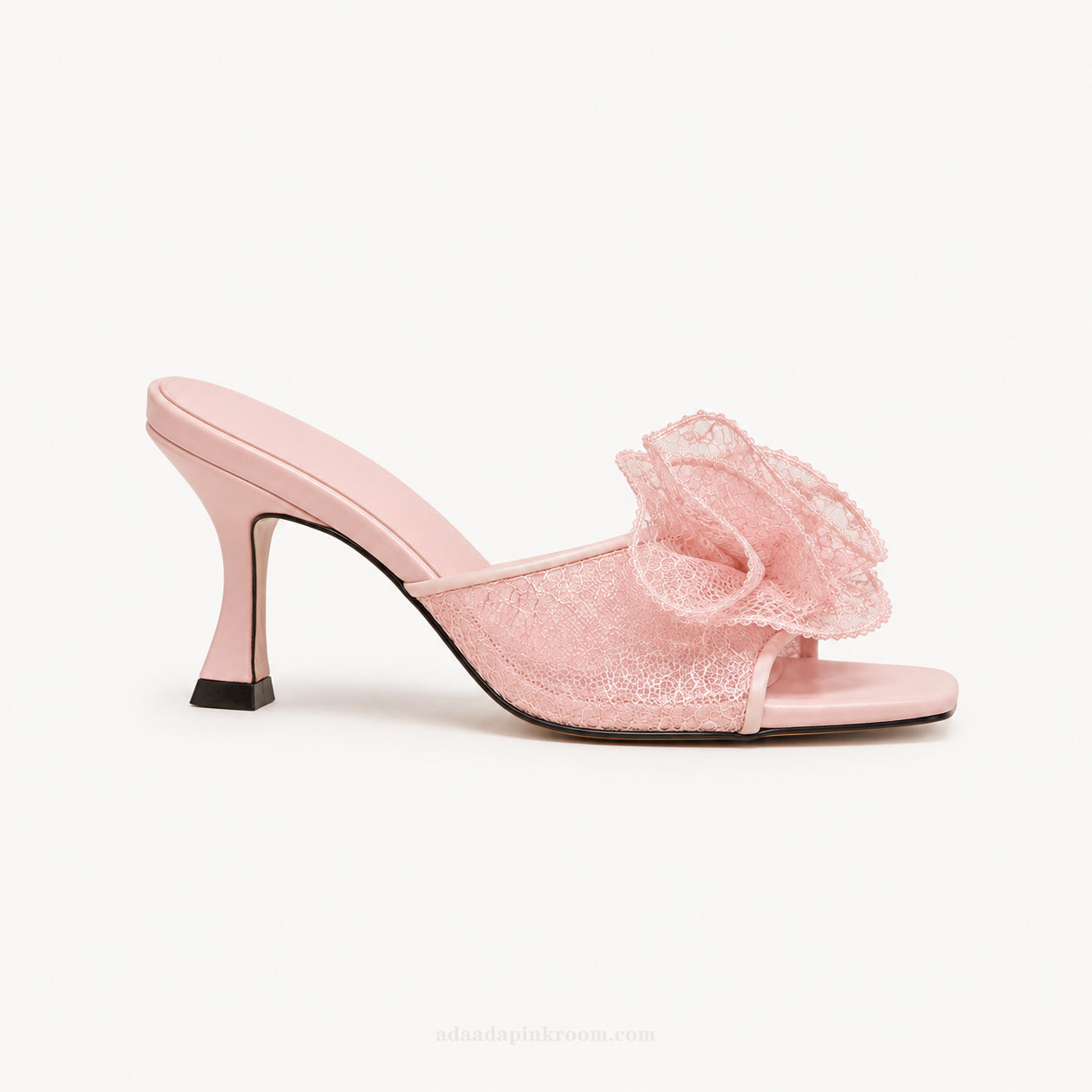 Lace Pointed Mule Heels