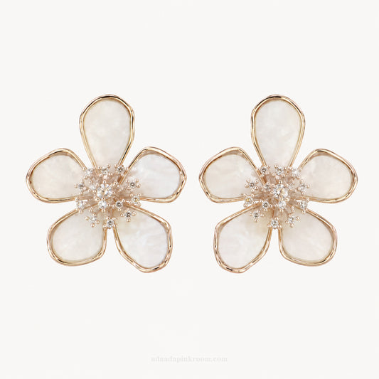 Pearlescent Flower Earrings