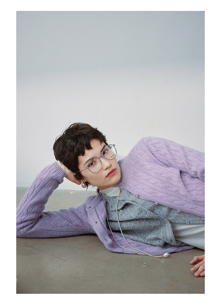 Pure cashmere cable knit sweater