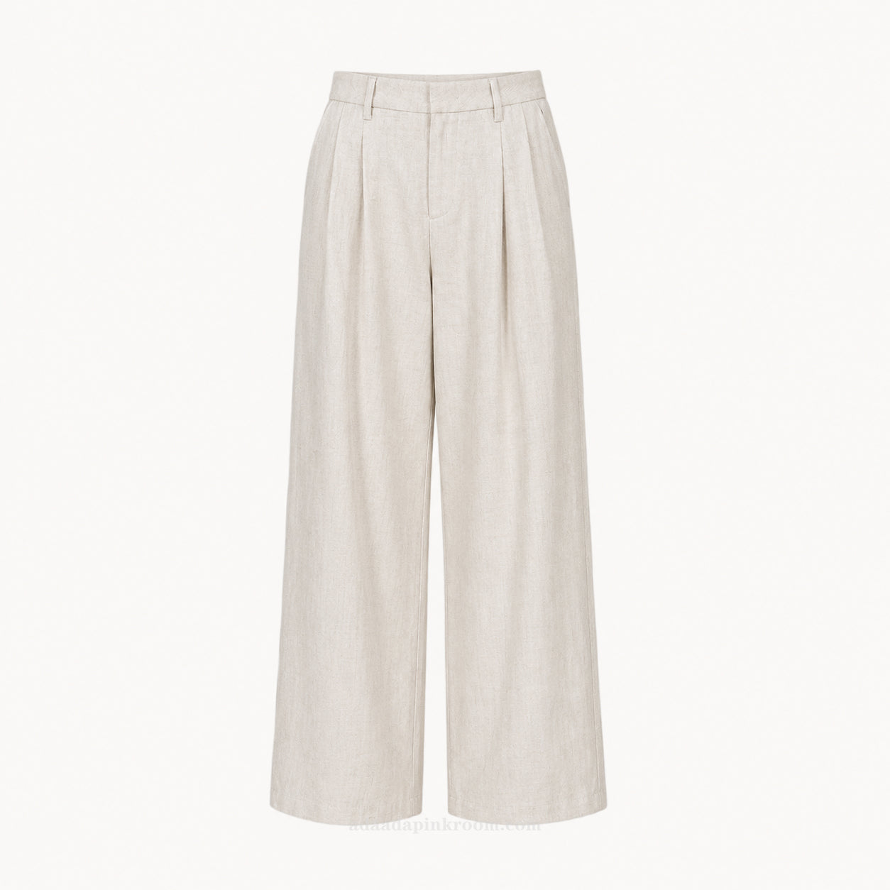 ALBA Wide-Leg Linen-Blend Trousers