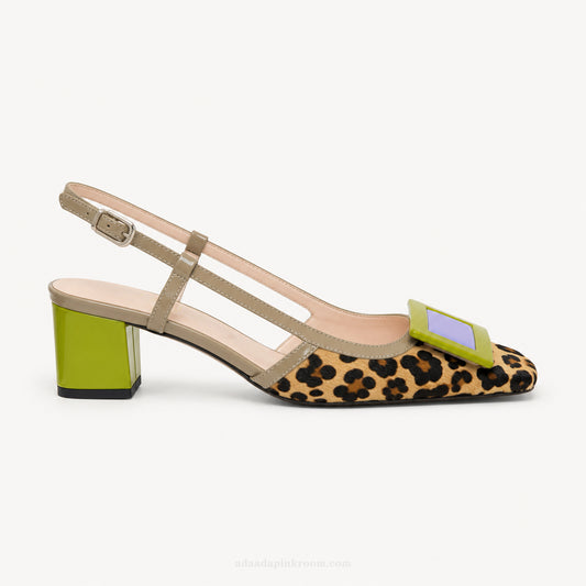 Leopard Print Slingback Heels
