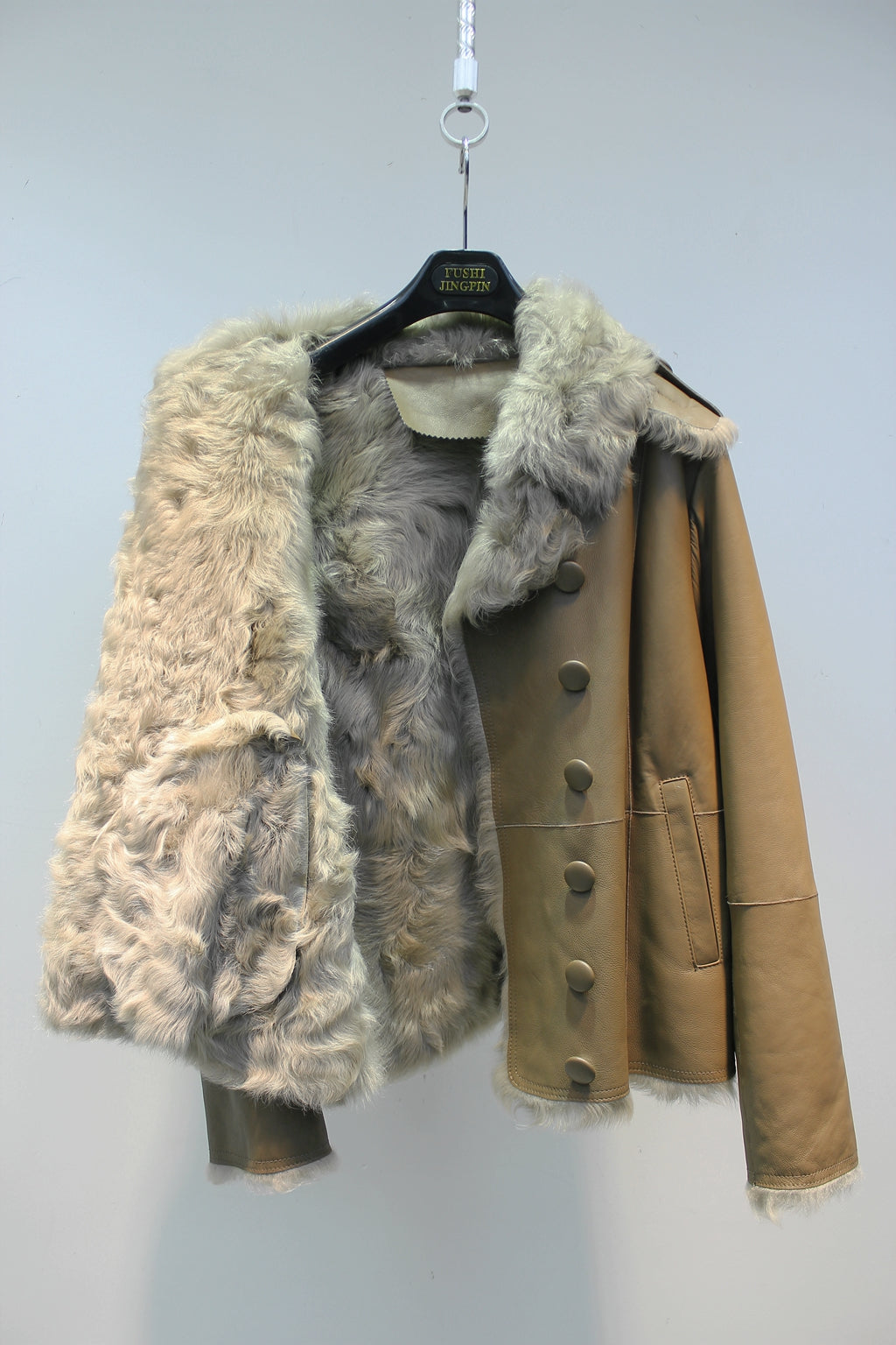 Soft small lake sheep fur all-in-one slimming short fur coat