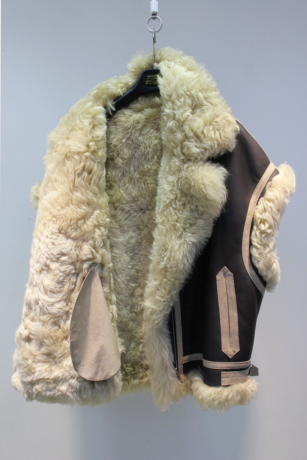 Lmported basa sheep fur all-in-one reversible fur vest jacket
