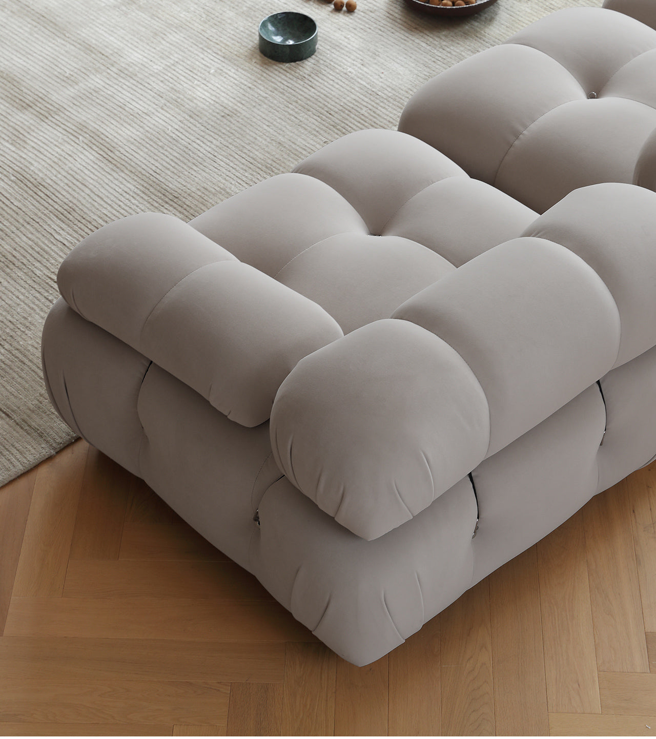 Cloud sofa ins style fabric cream frosted velvet simple retro modular sofa