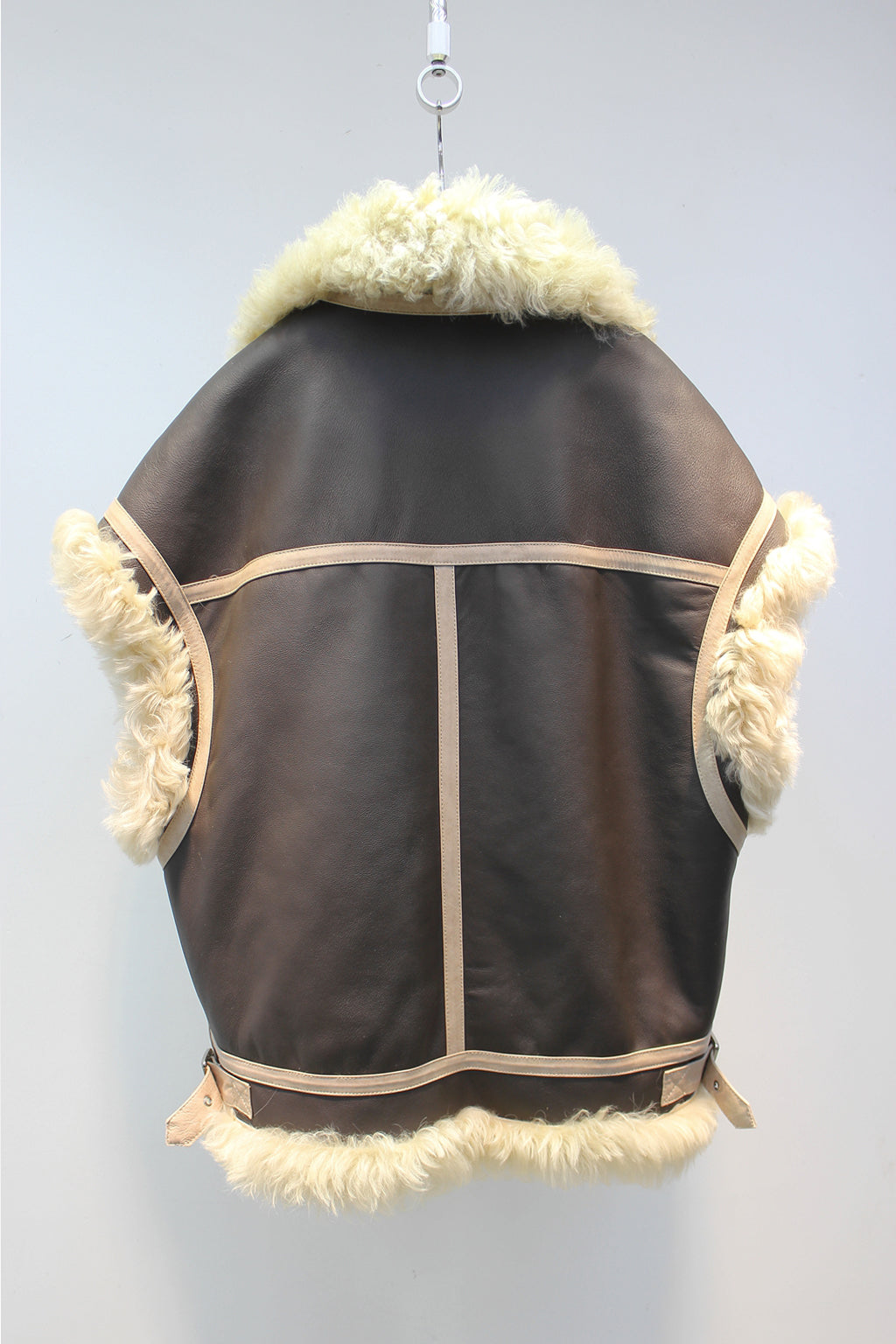 Lmported basa sheep fur all-in-one reversible fur vest jacket