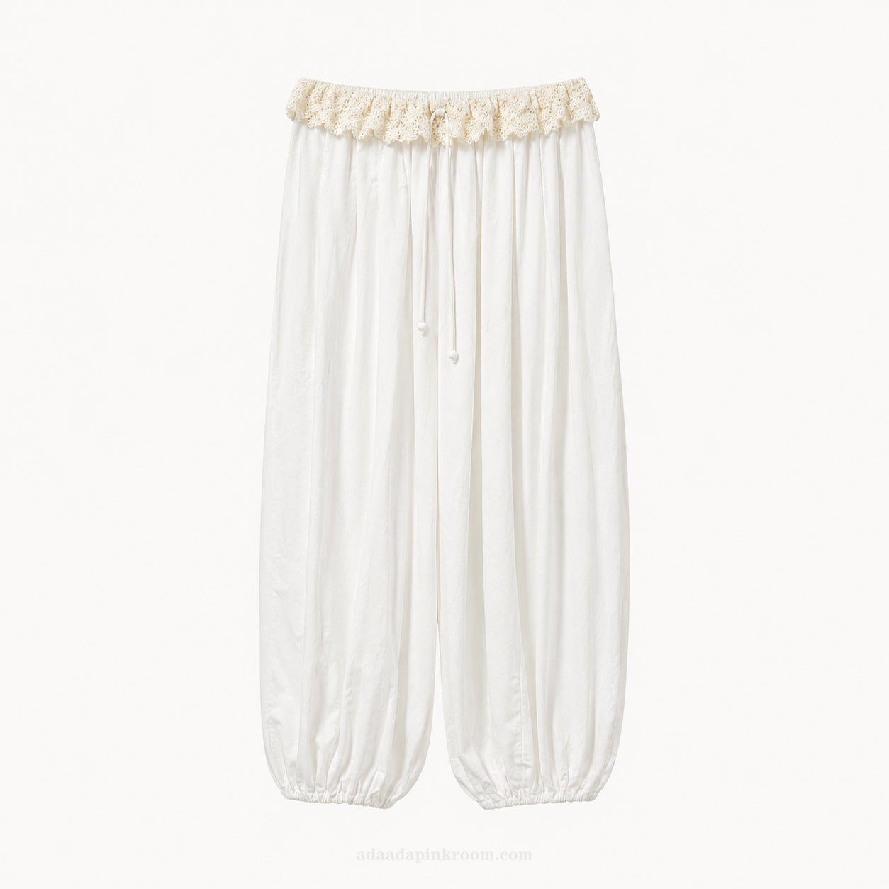 Lace Trim Balloon Pants