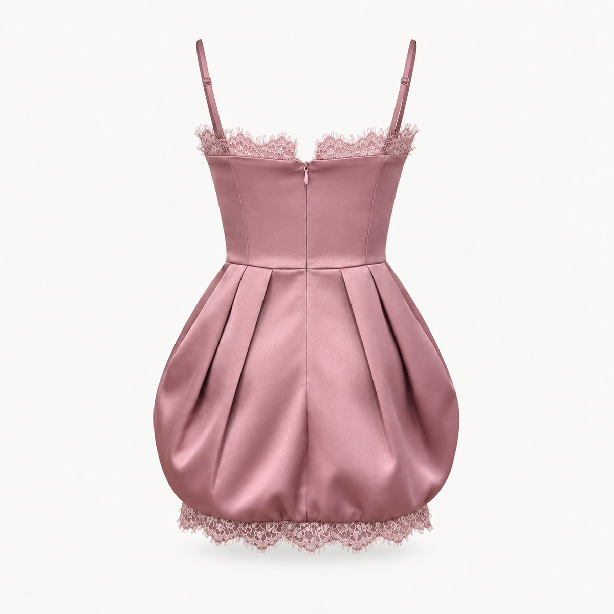 Lace Trim Bubble Mini Dress