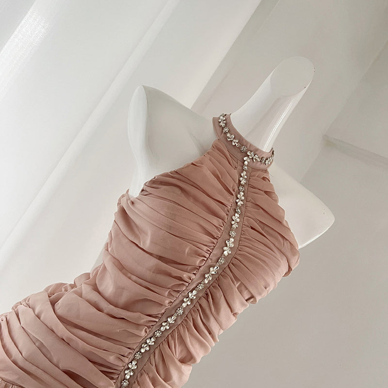 Chiffon design pleated waist slimming skirt