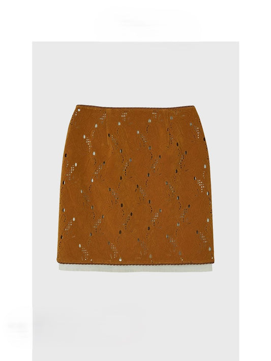 Fake two-piece hollow skirt short style