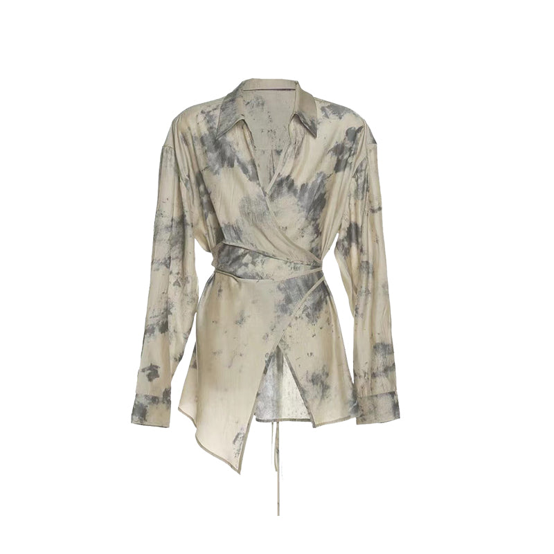 French retro shirt mid-length ladylike style