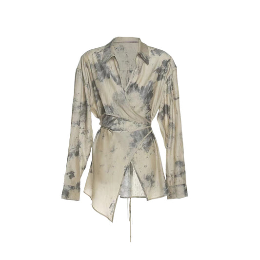 French retro shirt mid-length ladylike style