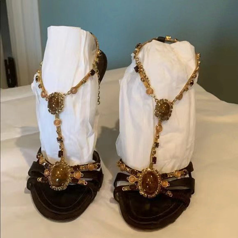 Jewelry Evening Rhinestone Open Toe High Heel Sandals