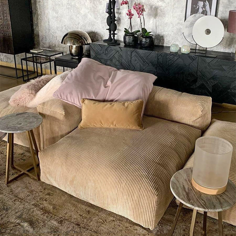 Corduroy fabric sofa living room small apartment Nordic modern minimalist creative module combination lazy down sofa