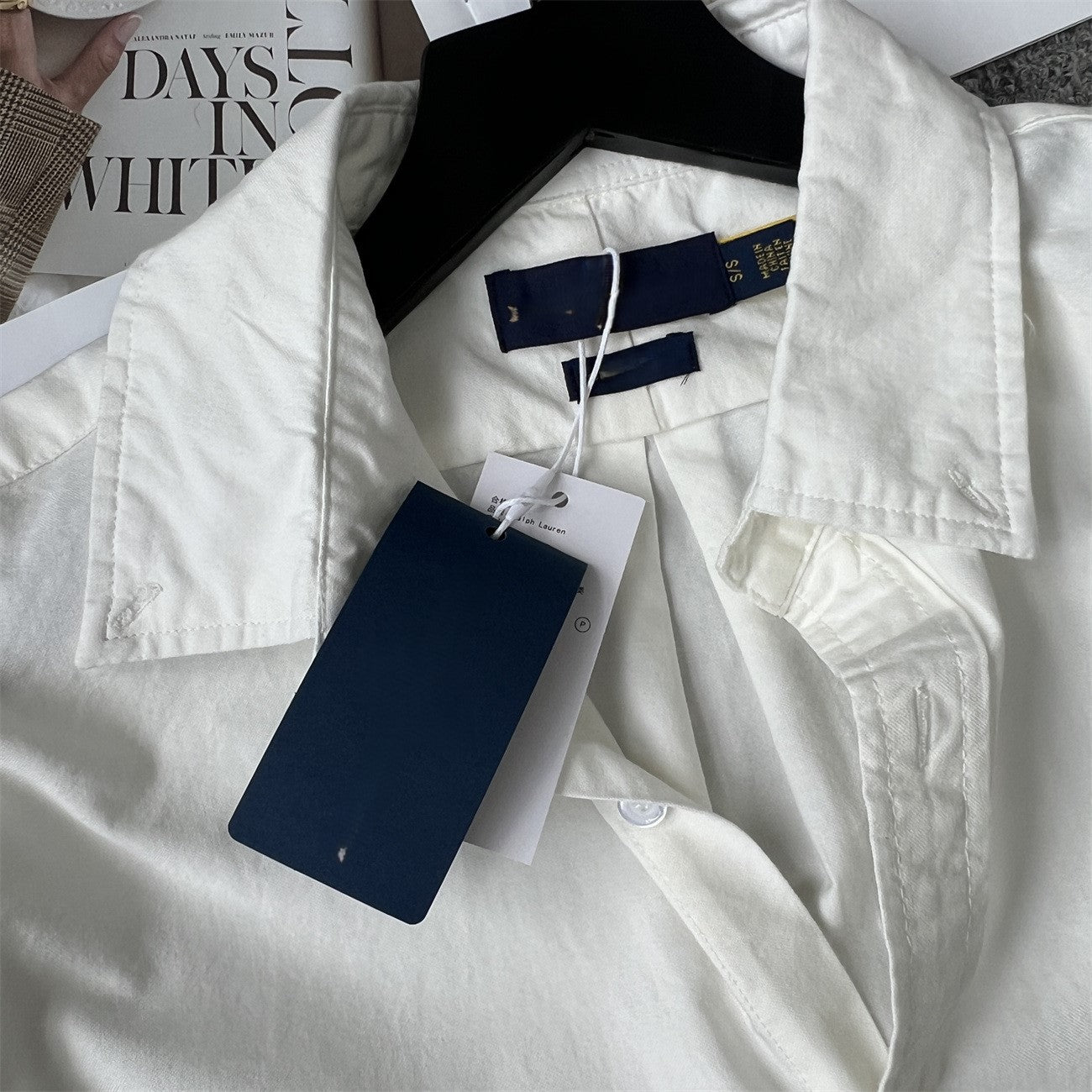 Embroidered cotton and linen shirt