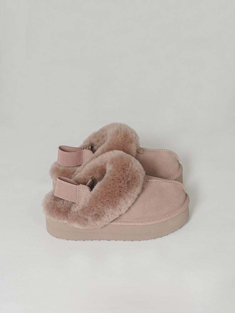 Handmade fur and velvet cotton shoes