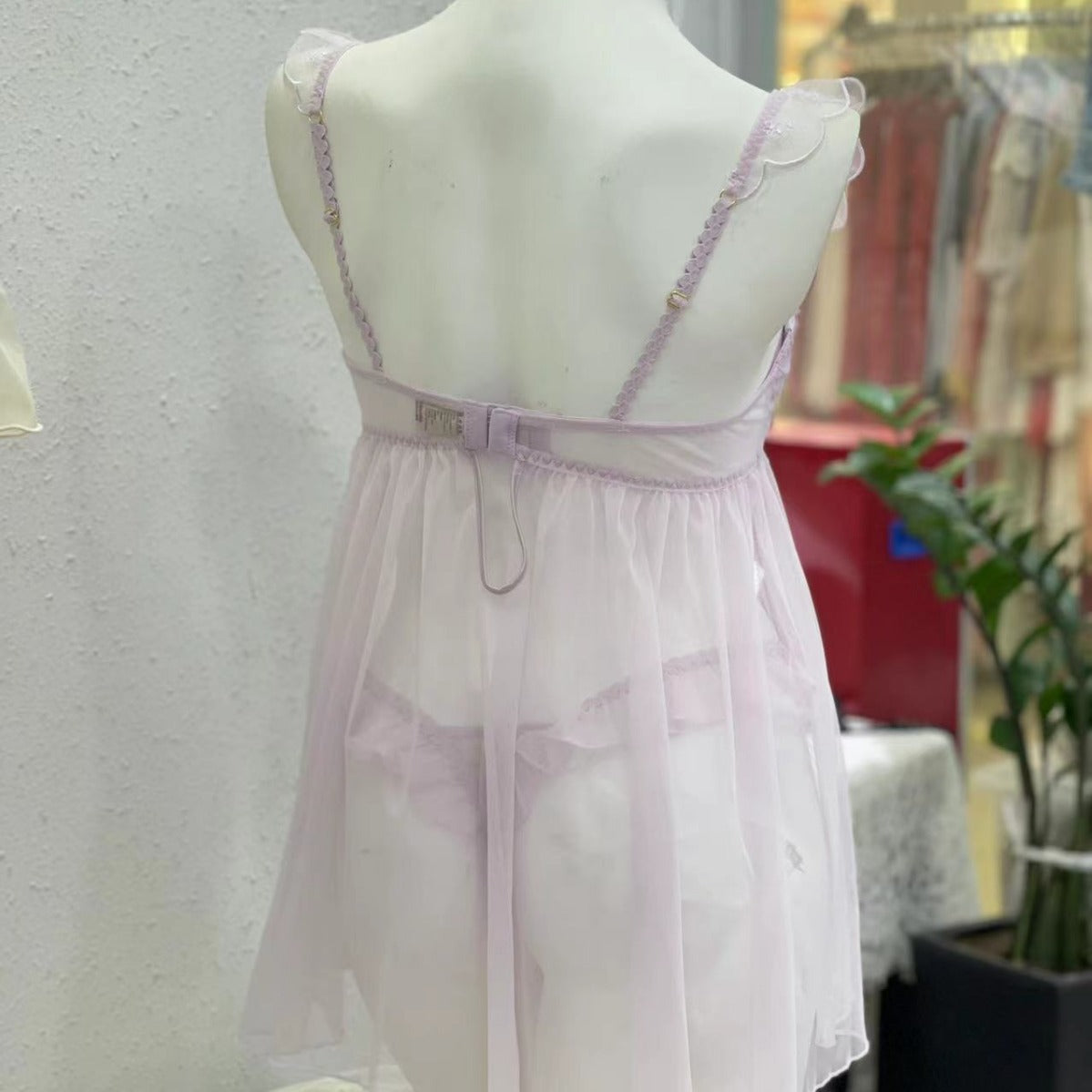 See-through gauze sexy temptation nightgown