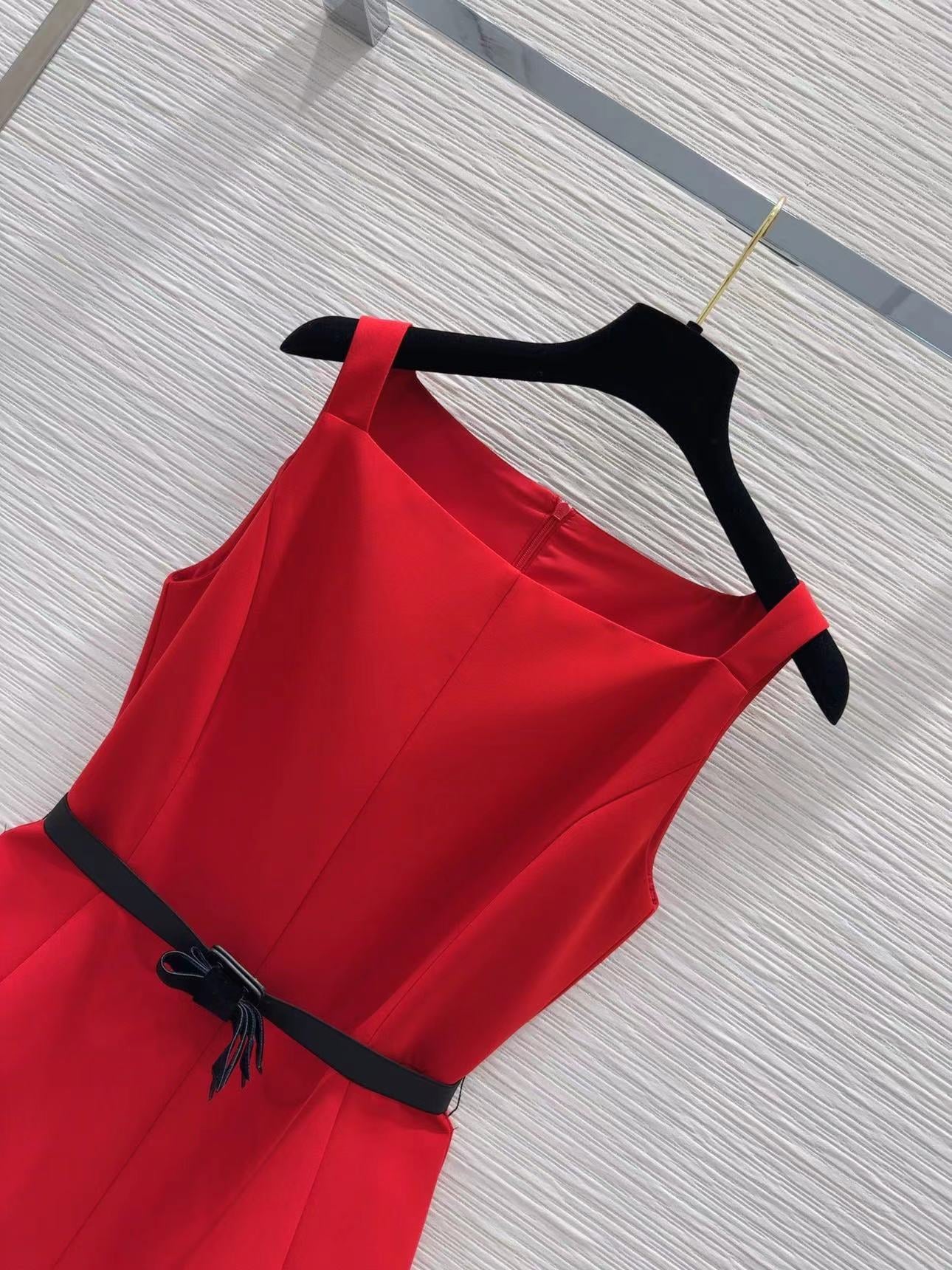 Bow Sleeveless Suspender Dress
