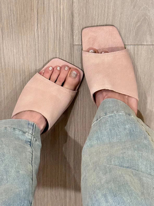 Retro casual wedge heel outer wear flip flops